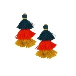 Tassels Triple Blue Orange Yellow 2pcs